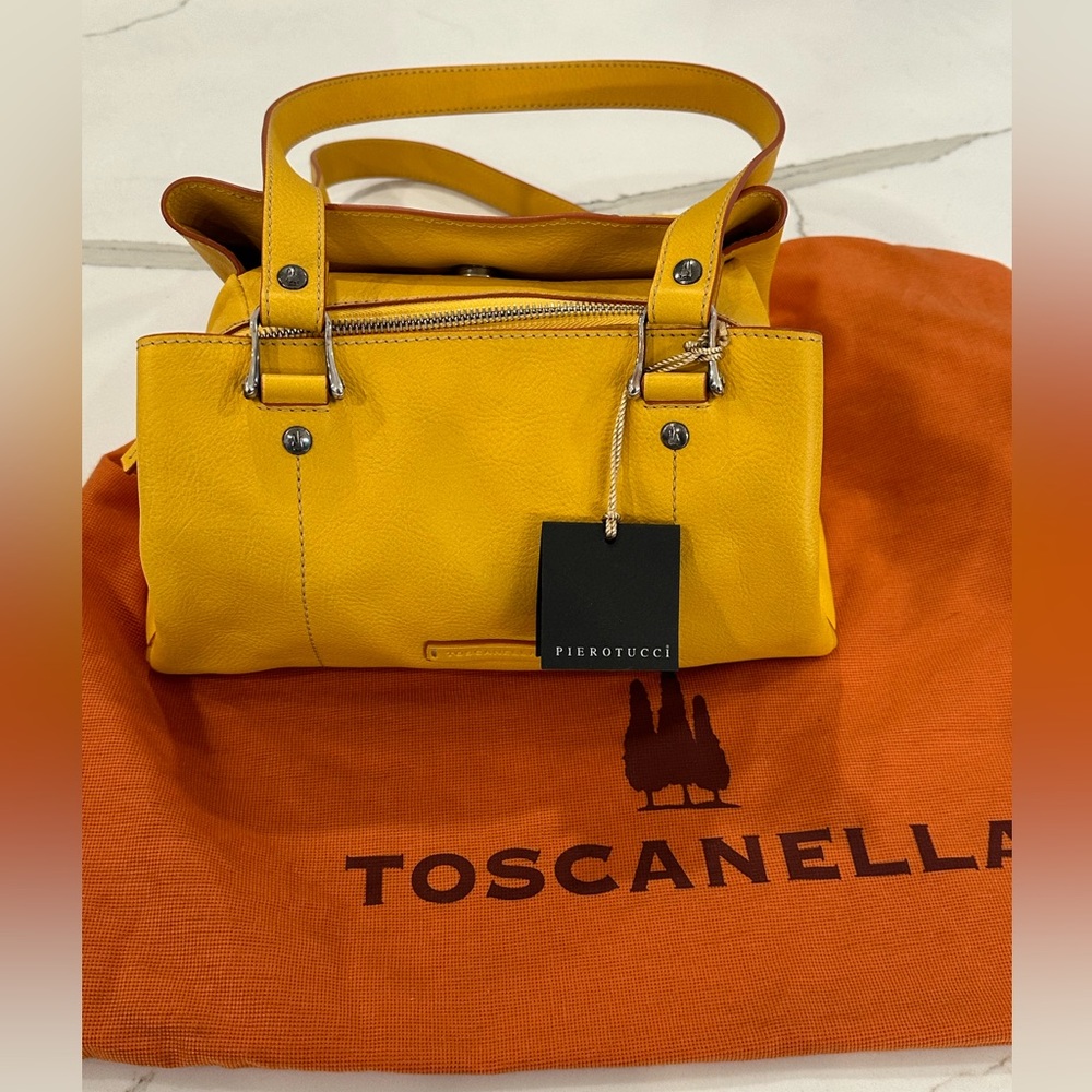 Toscanella Yellow Leather Shoulder Bag, NWT